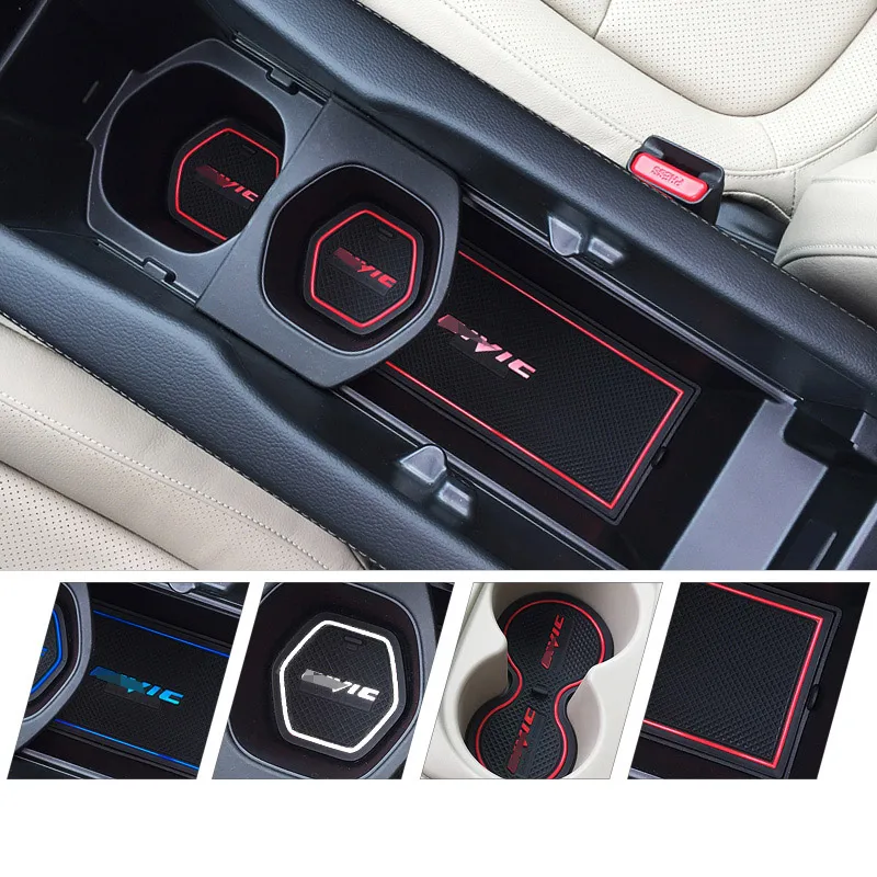 for Honda Civic 10th 2016 17 2018 2019 2020 2021 Car door door slot pad water pad storage slot pad non-slip decorative products