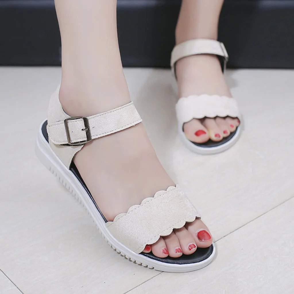 Женские босоножки однотонные сандалии из искусственной кожи женская модная