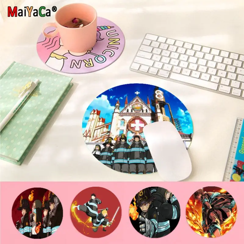 

Maiyaca нескользящий ПК Tamaki Fire Force аниме игровые коврики, Круглый игровой коврик для мыши, игровой коврик для мыши, коврик для ПК, ноутбука, ноутб...
