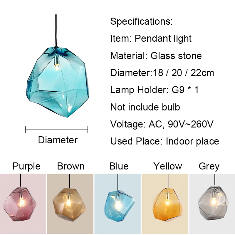 

G9 Led Pendant Lights Crystal Glass Pendant Lamps Modern Loft Nordic Hanging Lamp For Dining Room Kitchen Island Living Room Bar