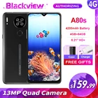 Смартфон Blackview A80s 4 Гб + 64 ГБ, 4200 мАч, 6,21 дюйма, HD +, Android 10,0, Восьмиядерный, 13 МП Quad камера, распознавание лица, разблокировка, 4G, мобильный телефон