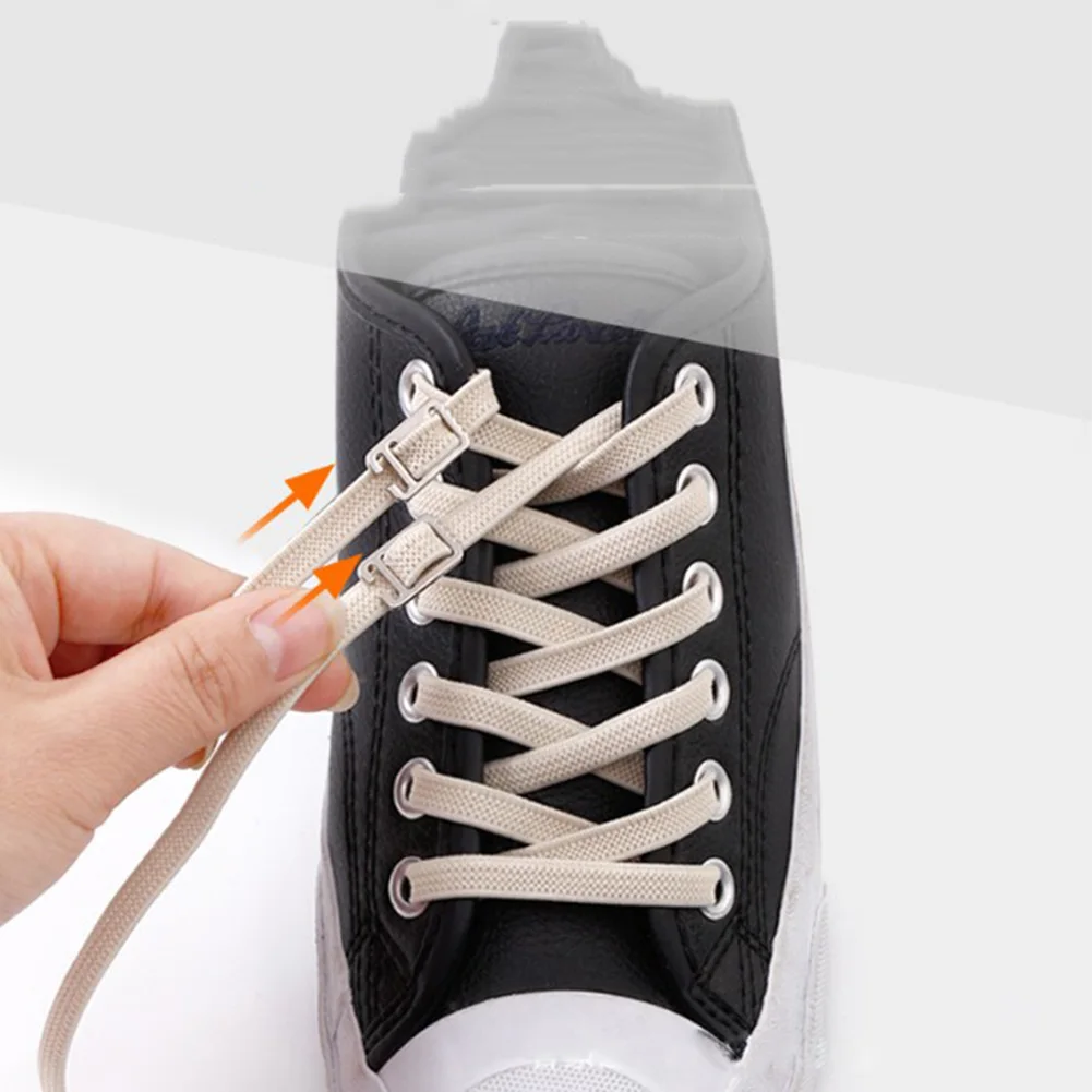 1Pair 100CM No Tie Lazy ShoeLaces Elastic Rubber Shoes Lace Sneaker Children Safe Elastic Lacets Elastique Chaussure