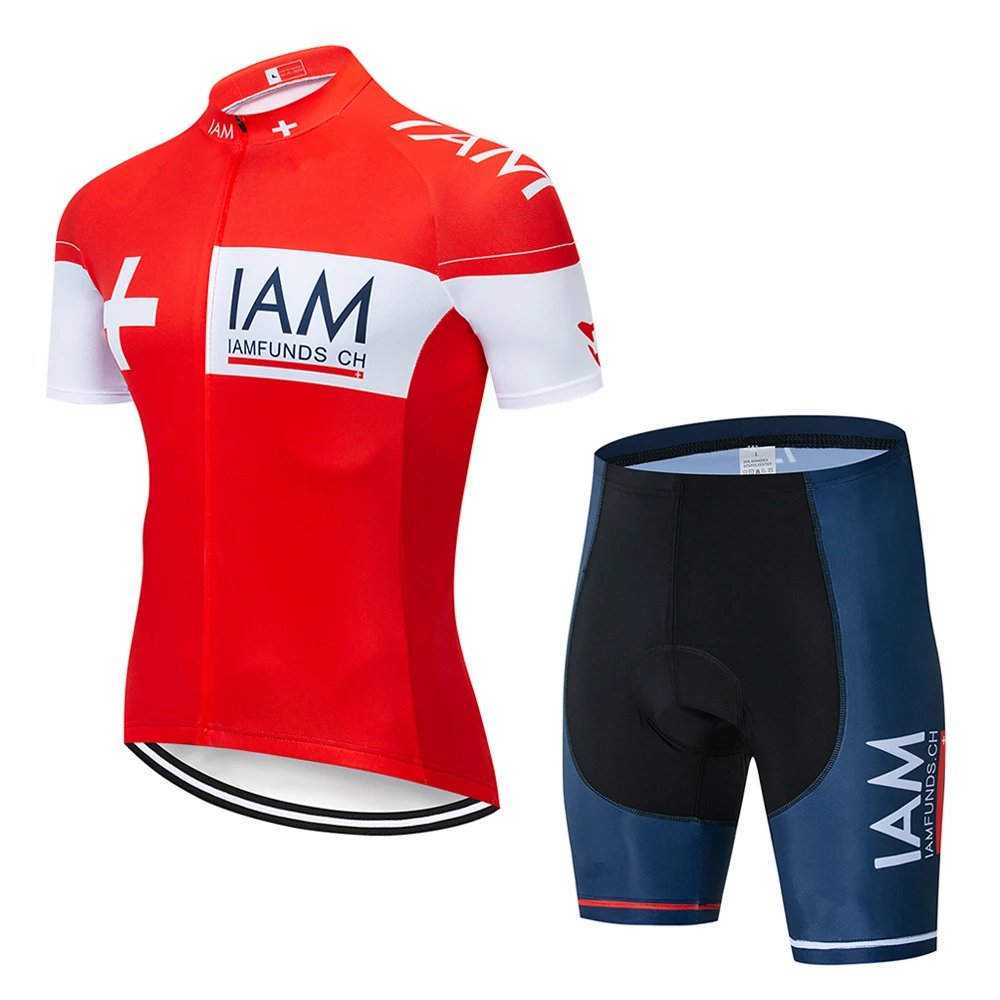 Short suit IAM Pro Team, мужская летняя велосипедная майка, комплект с шортами, гелевая подкладка высокой плотности, MTB, комплекты одежды, одежда для велосипеда, дорожный костюм - Цвет: Short suit