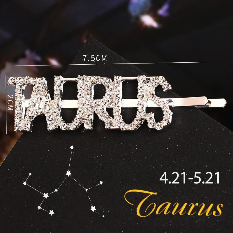 Женские заколки для волос с надписью Taurus Constellation Gemini Leo | Украшения и аксессуары