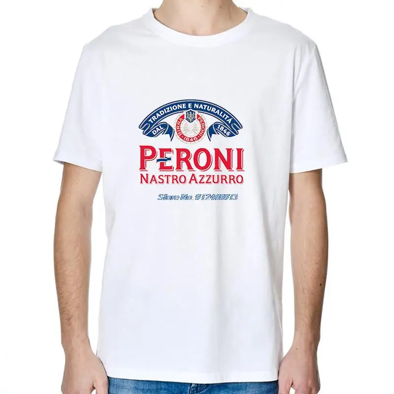 

Hot New Peroni Nastro Azzurro Italian Beer Men's T Shirt Tee Graphic t shirts Streetwear O-neck cotton T-shirts Men clothing