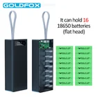 18650 зарядное устройство для батарей 16 батарей держатель внешнего аккумулятора чехол с двумя USB ЖК-дисплеем поддержка быстрой беспроводной зарядки