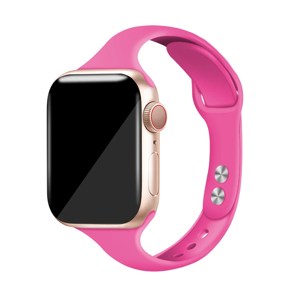 Barbie powder Ремешок для часов для Apple 38 мм 42 мм iWatch 5 Band 44 мм 40 мм спортивный силиконовый браслет для часов Apple 4 3 2 1 Аксессуары - Цвет ремешка: Barbie powder
