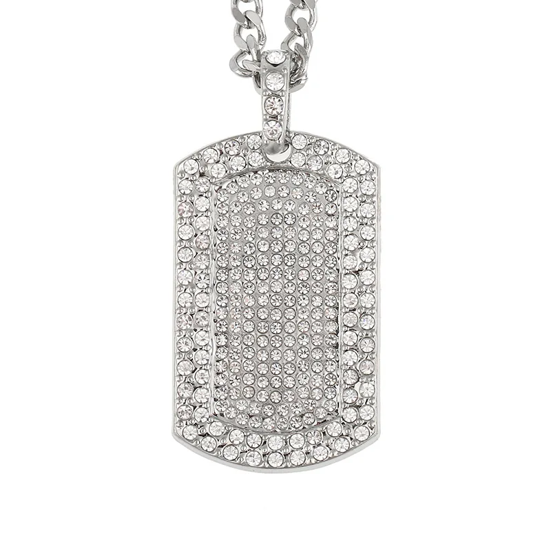

Hip Hop Rhinestone Pendant Cuban Chain Men's Necklace Gothic Punk Style Exaggerated Sweater Chain MenTrendy Necklace Accessories
