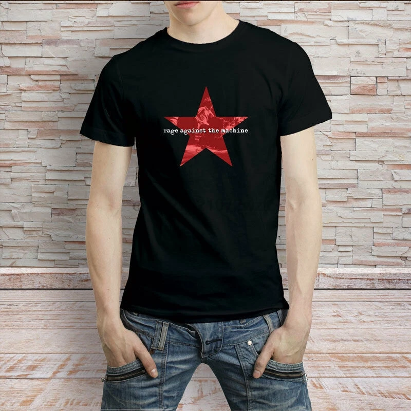 Rage Against The Machine Star Logo Rock Band Футболка мужская футболка | Мужская одежда