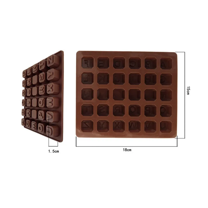 Silicone Alphabet Ice Cube Mould 30 DIY BRICKS NAMES LETTER WORD Chocolate Candy Mold Kitchen Tool | Дом и сад