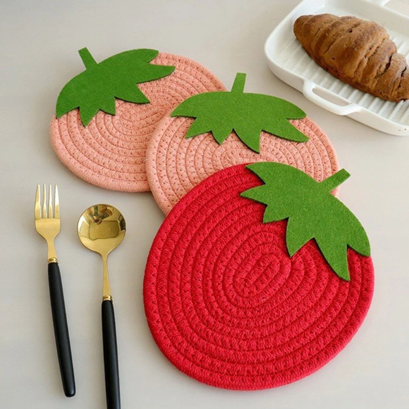 Мультяшная красная подстилка в виде пчелы фруктов подставка для питьевого чая