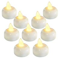 1pc led waterproof flameless floating tealights candles lights battery operated for party chrimas weeding holiday pool spa decor