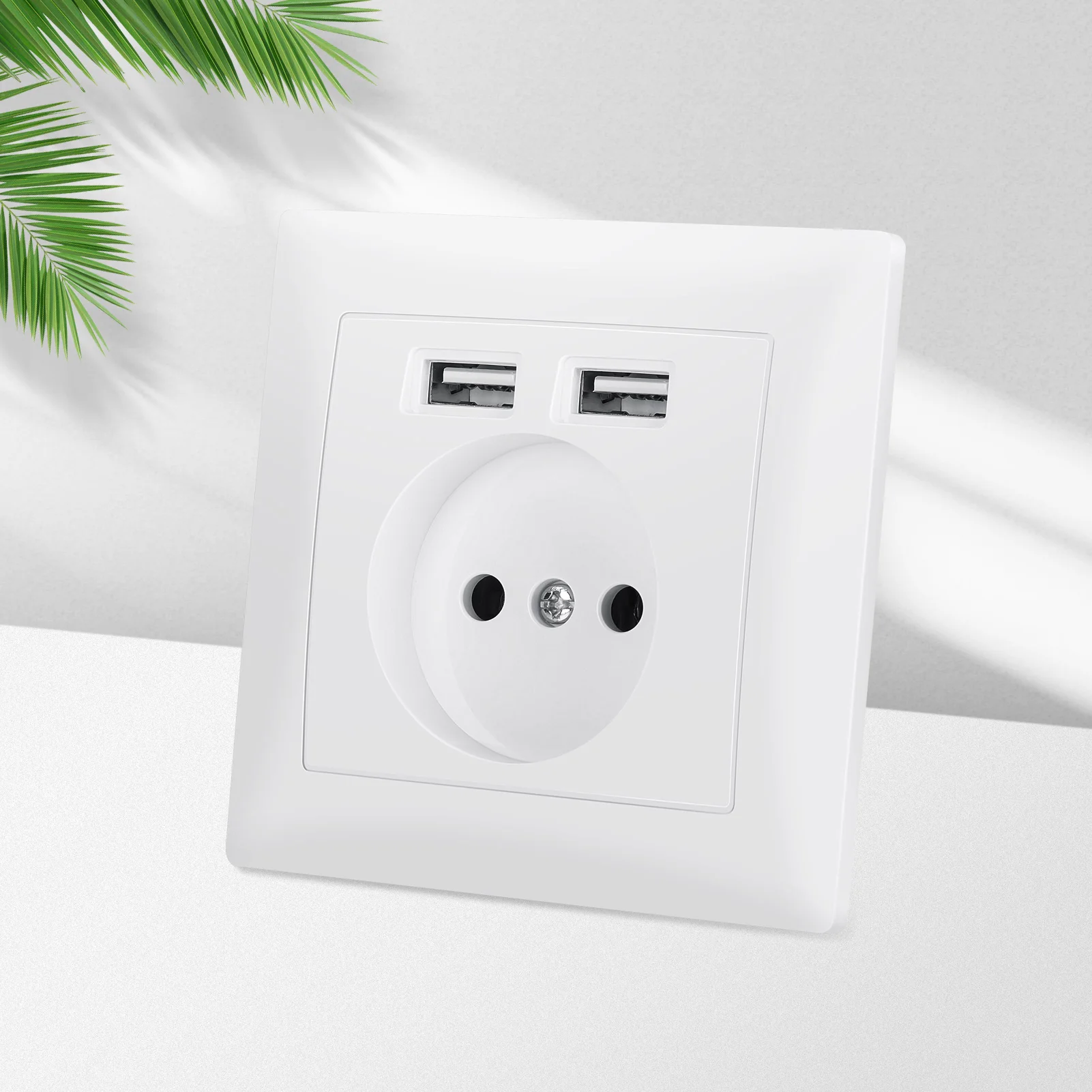 

New 2021, German standard European standard USB wall socket, mobile phone charging dual USB ports 5V 2A Usb TDM EKF IEK universa