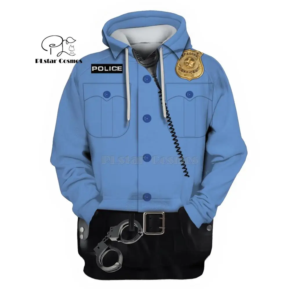 Униформа полиции PLstar Cosmos костюмы 3d толстовки/свитшот зима осень смешные