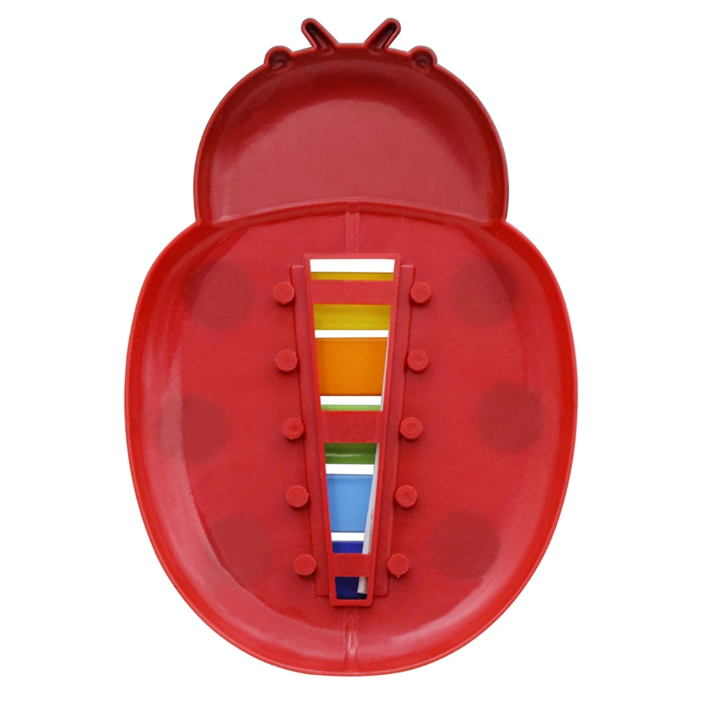 Красочные 5 тонов Дети ксилофон Glockenspiel Мультфильм Божья коровка форма с молотком