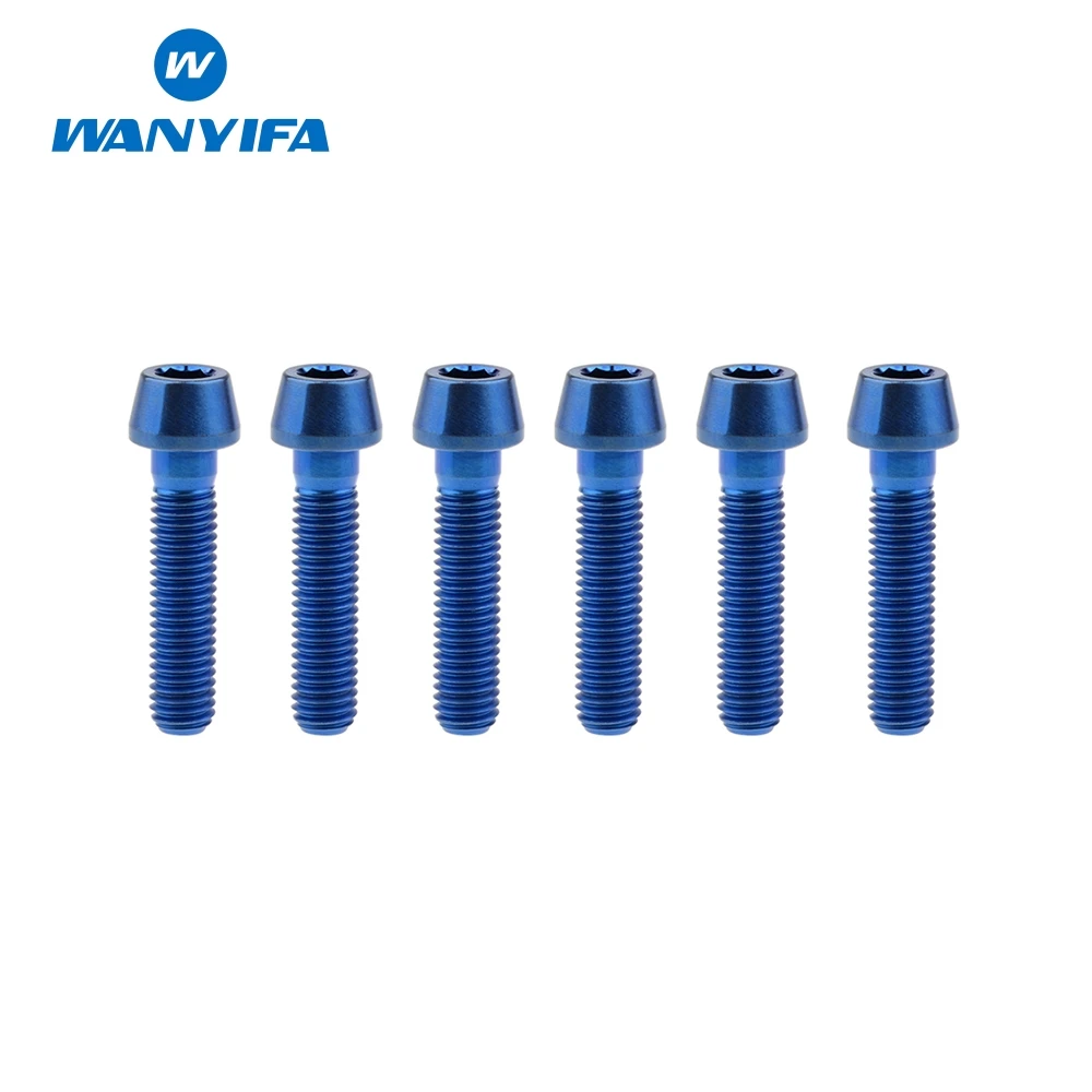 

6pcs Titanium Bolts M8 x 35 40 45 50mm Taper Head Inner Hexagon Screw for Bicycle Motorcycle Car Parts
