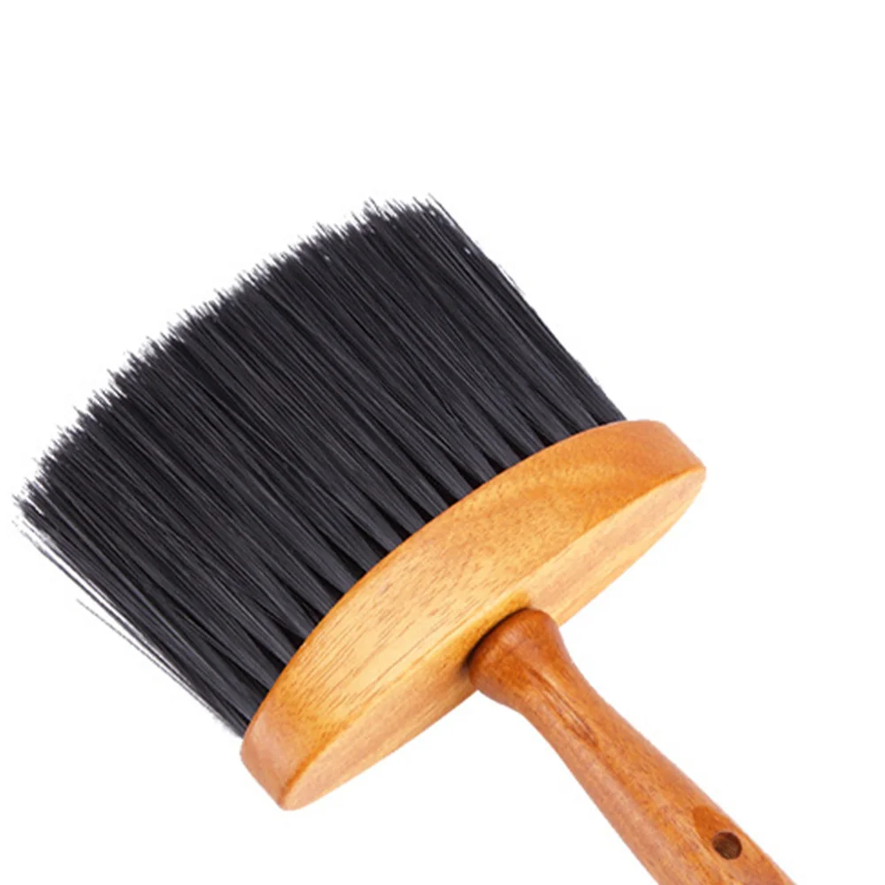 

Wooden Handle Barber Neck Duster Brush Hair Cutting Kits Hair Salon Removal Brush Broken Hairbrush for Home Barber Shop (Black)