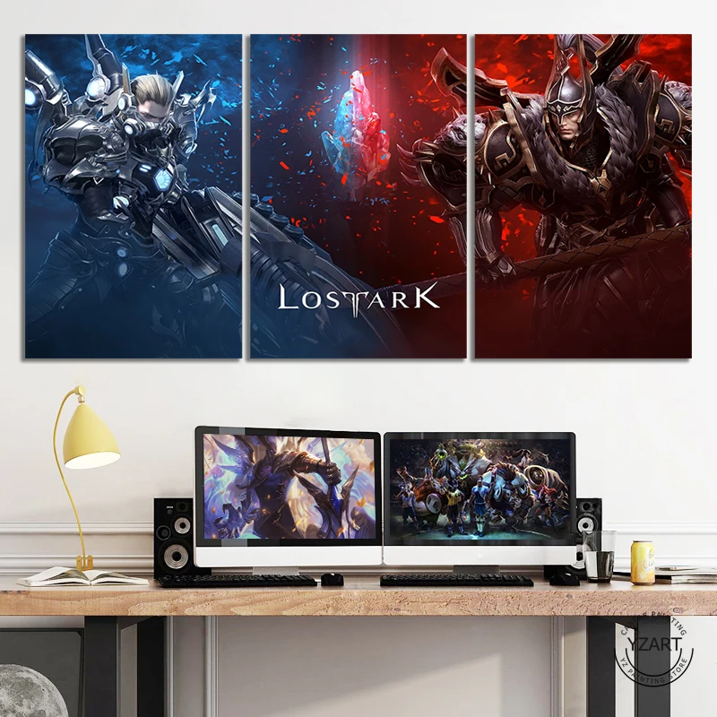

Lost Ark Video Game Poster Unframed 3 Pieces Canvas Painting for Home Decor Wall Art Internet Cafe Mural Wall Decor Gift