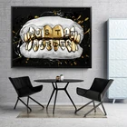 Художественная Картина на холсте с изображением черного золота, жесткие мотивирующие картины с зубами, настенные художественные плакаты, Настенная картина для декора гостиной