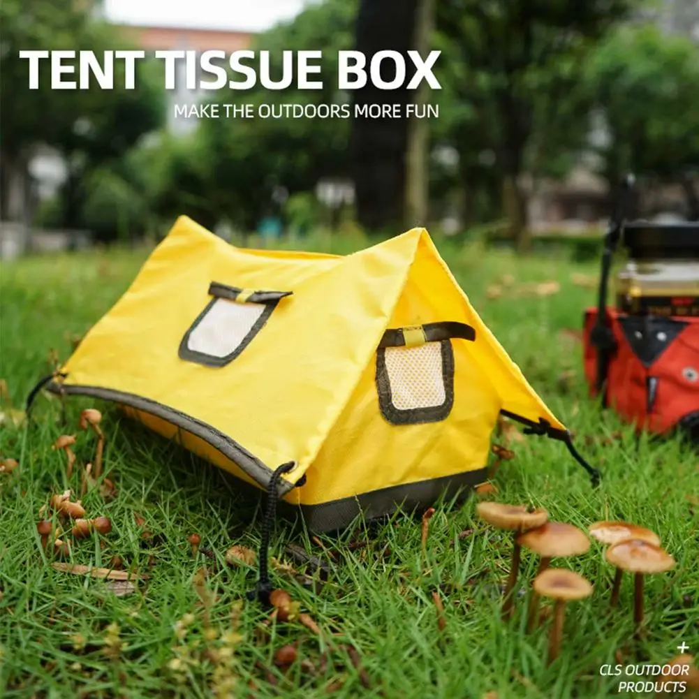 

Tissue Box Outdoor Camping Barbecue Creative Tent-shaped Tissue Storage Box Foldable Tent Tissue Box Foldable Portable Storage