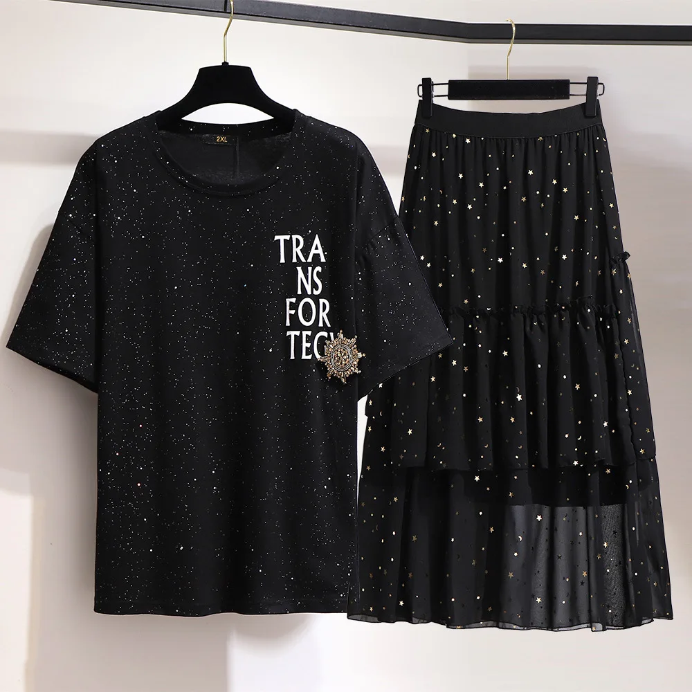 Женская шифоновая юбка с пентаграммой размера плюс Повседневная плиссированная