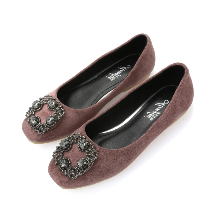 

Plus Size 33- 43 Women Shoes Ballet Flats Shoes Woman Flock Square Toe Slip-On Fashion Loafers Ladies Shoes Zapatos De Mujer