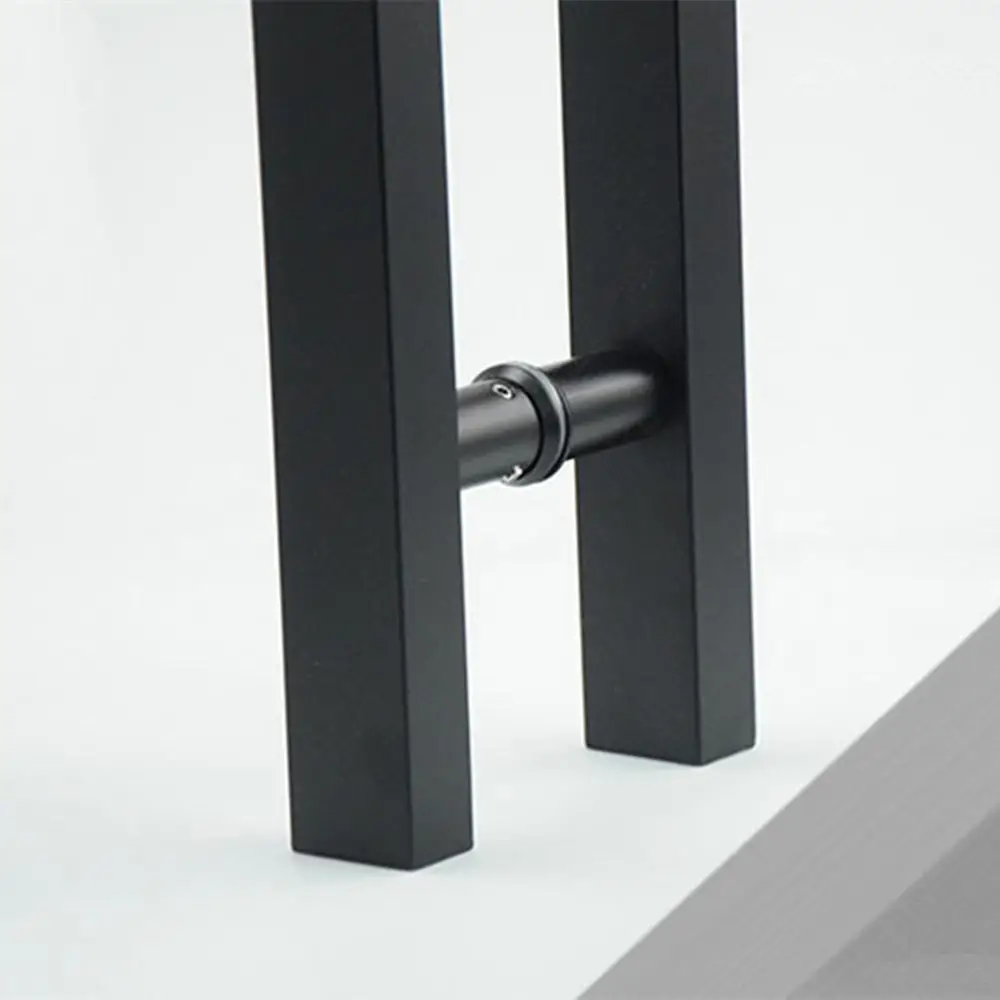 Матовая Черная Стеклянная/деревянная дверная ручка из нержавеющей стали прочная