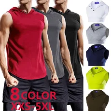 

Майка мужская для фитнеса, хлопковая майка, Облегающая майка для спортивного зала