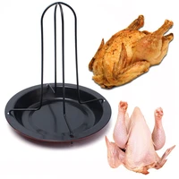 barbecue portable chicken duck holder rack grill stand roasting baking reusable for bbq rib non stick carbon steel barbecue