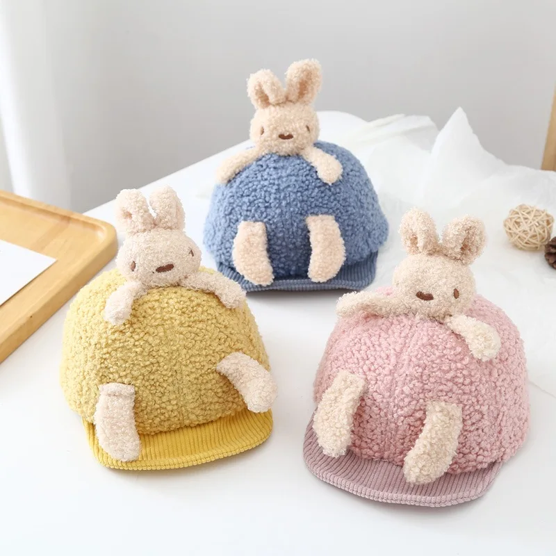 

Baby Hats 2021 Autumn Boys Baby Caps Cute Super Cute Cotton Bunny Cat Peaked Caps Infant Winter Children's Baseball Caps