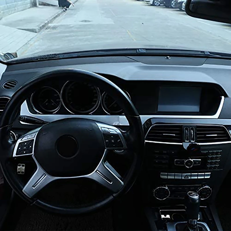 

Car Styling Steering Wheel Dashboard Panel Cover Frame Trim for Benz C Class W204 2011 2012 2013 Accessories