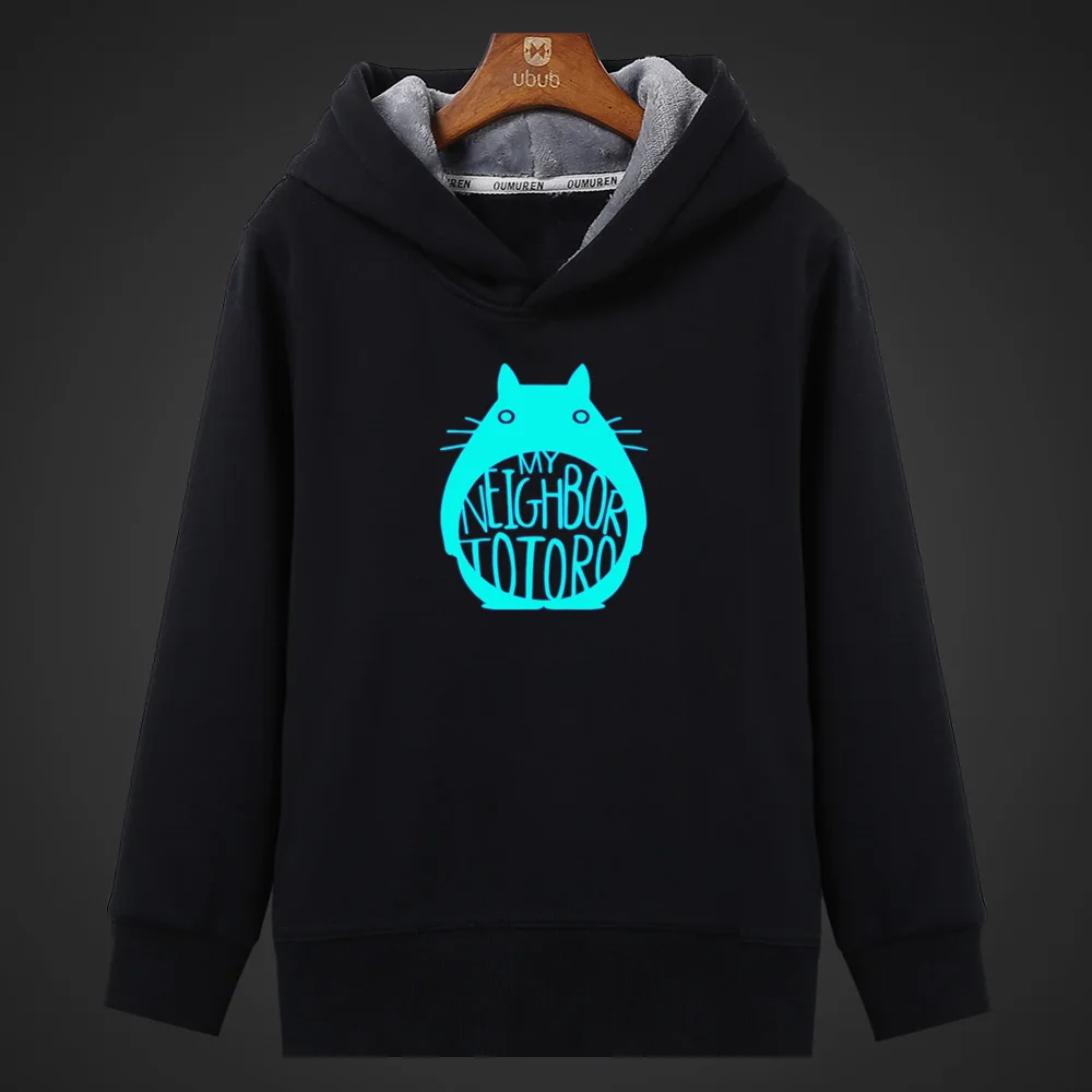 Kawaii Аниме Тоторо флуоресцентный толстовки с капюшоном светящийся рисунок