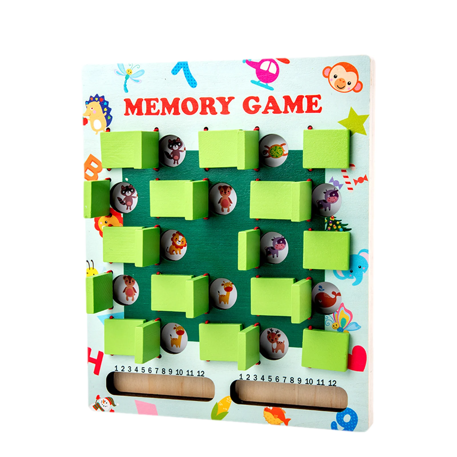 

Montessori Memory Match Game Wooden Kids Memory Match Flip Chess Board Early Educational Casual Interaction Game Toy For Kids