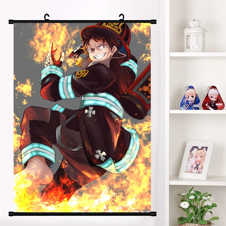 H Аниме Enn No Shouboutai Fire Force Arthur Boyle Iri Настенная роспись настенный плакат Otaku коллекция домашнего декора - Цвет: H