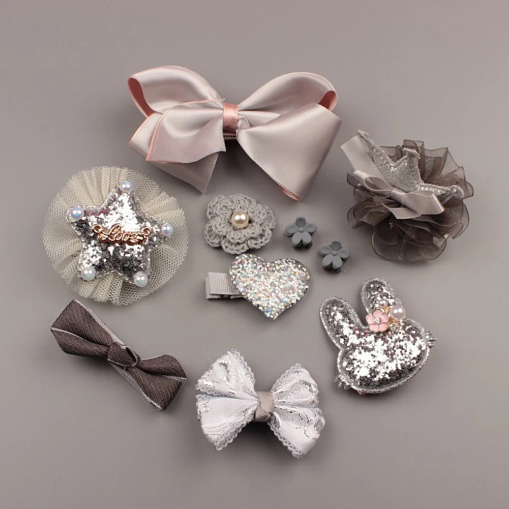 10 шт./компл. милые разноцветные Мультяшные маленькие заколки для волос детские