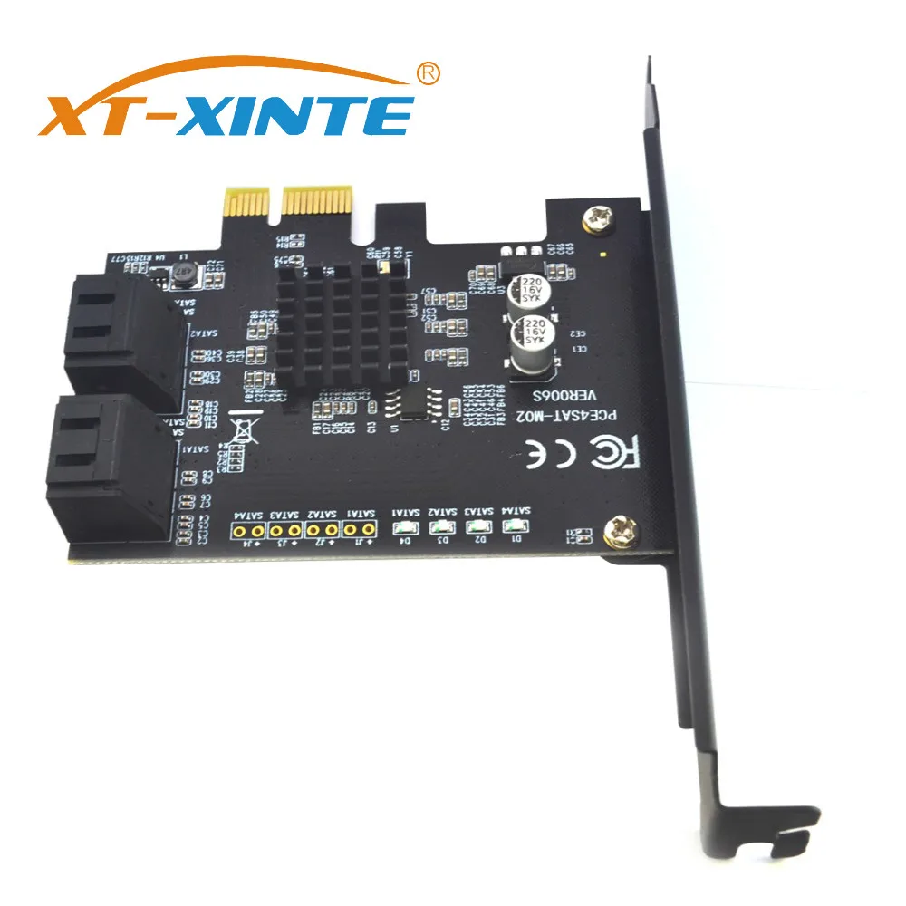 Карта контроллера XT XINTE PCI Express SATA III 4 порта поддержка x1 x2 x4 x8 x16 материнская плата