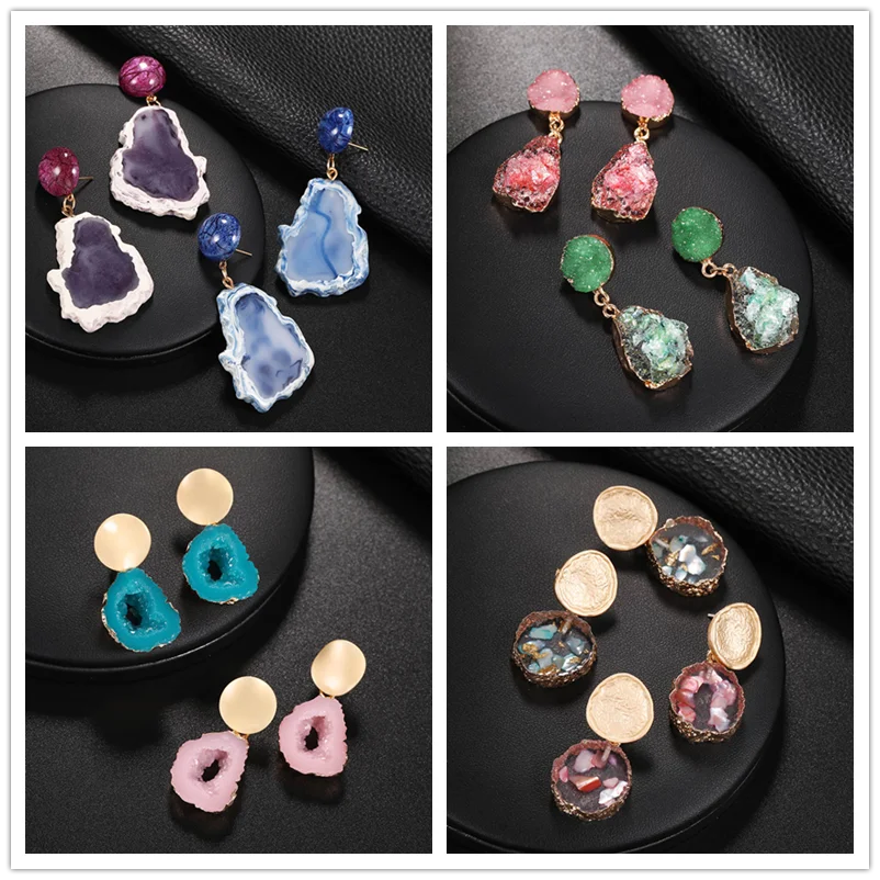 2019 Новые разноцветные Украшения шикарные серьги подвески с камнями и