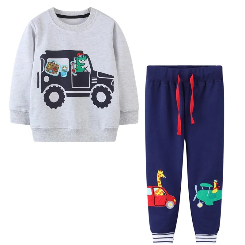 

Cotton Children Clothes Sets Baby Boys Cartoon Clothing Set Cartoon Dinosaur Cars Printed Sweatsets for Boys Girls Kids Clothes