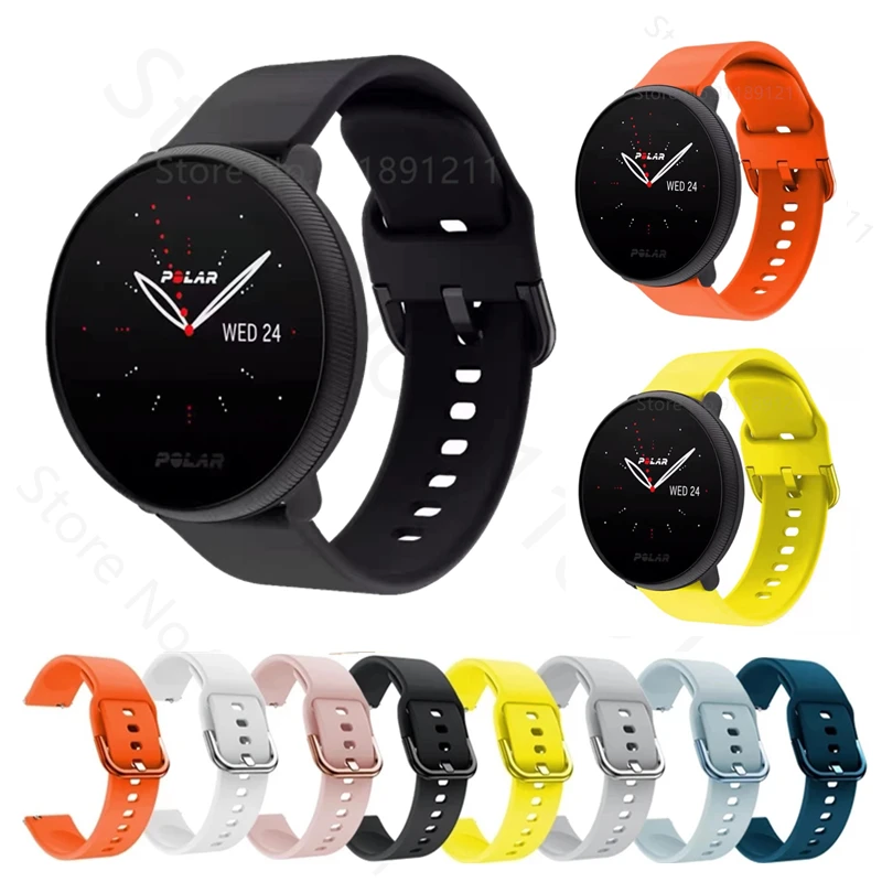 Ремешок силиконовый для смарт часов Polar flamte 2 / Vantage M2 спортивный мягкий браслет