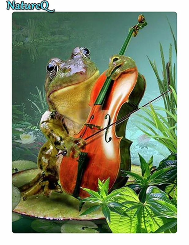 NatureQ Алмазная мозаика лягушка viol полная квадратная картина для влюбленных
