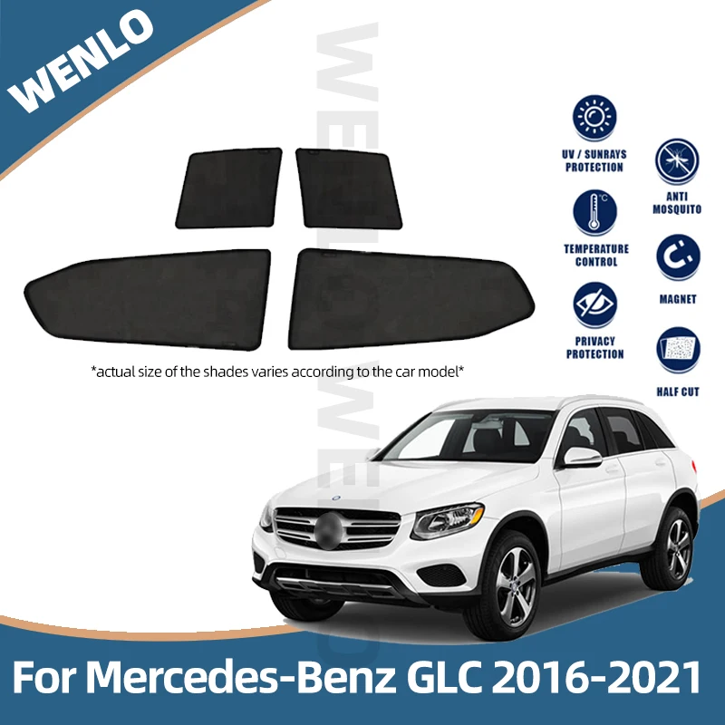 

Магнитные шторы на окна для Mercedes Benz GLC Class 2016-2021, автомобильные солнцезащитные козырьки