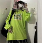 Милая футболка, женская футболка, милые топы в Корейском стиле Harajuku футболка ветрозащитному материалу в ретро-стиле с буквенным принтом Свободная рубашка для студента пара Streetwe