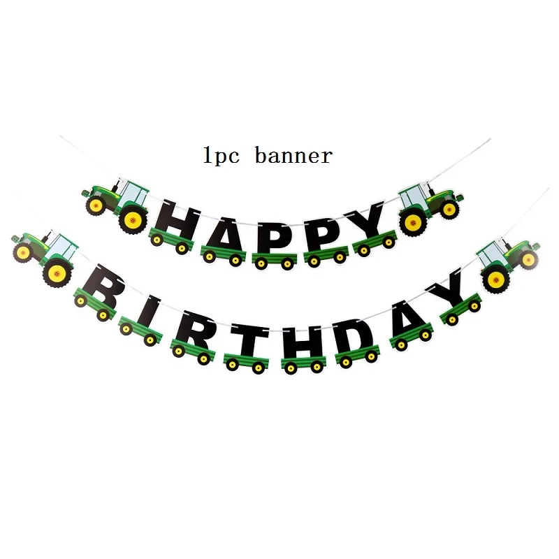 1pcs banner 1 Строительство тематическая вечеринка на день рождения с днем рождения баннер мультфильм автомобиль флаг с надписью для мальчика день рождения торт Топпер - Цвет: 1pcs banner 1