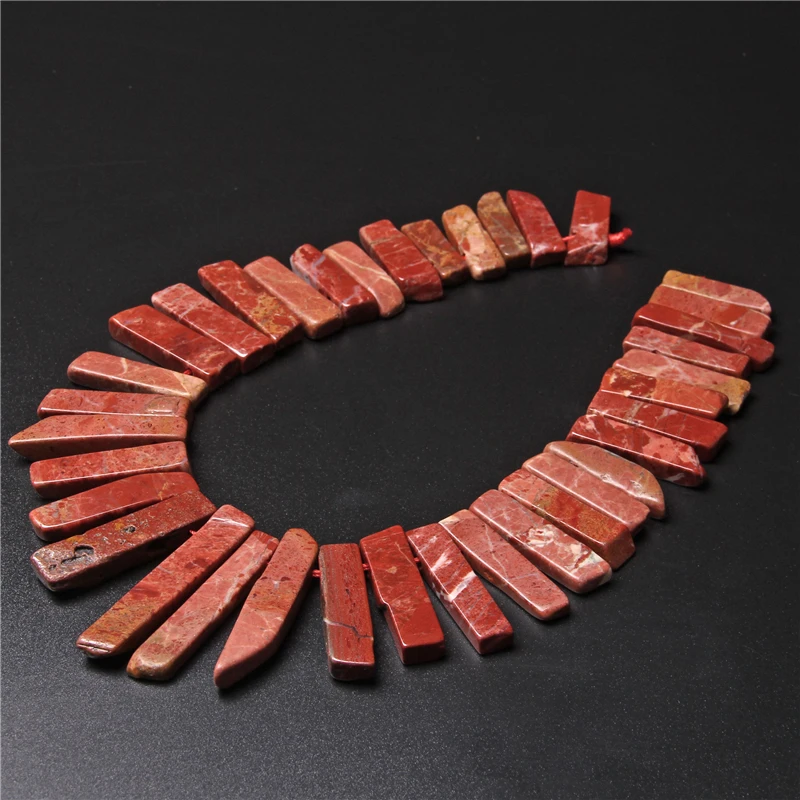 

Natural Red Jaspers Stone Stick Bead Irregular Point Minerals Loose Spacer Beads For Jewelry Making Accessori Diy Necklace 15"