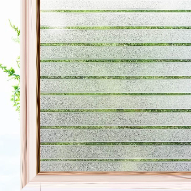 

Louver Window Sticker Striped Window Decal Non-Adhesive Privacy Film Vinyl Glass Film Window Tint for Home Kitchen and Office