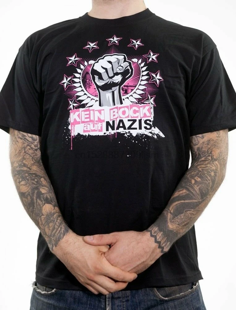 Черная футболка с изображением кулака Nazis|Мужские футболки| |