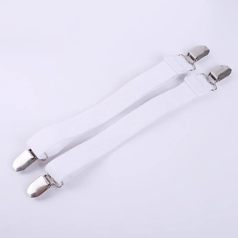 White 2Pcs 4 шт красочные эластичные для простыни зажимы 35 см до 100 см растягивающийся матрас крышка Угловой Держатель крепежные ремни Захваты наборы крюков - Цвет: White 2Pcs