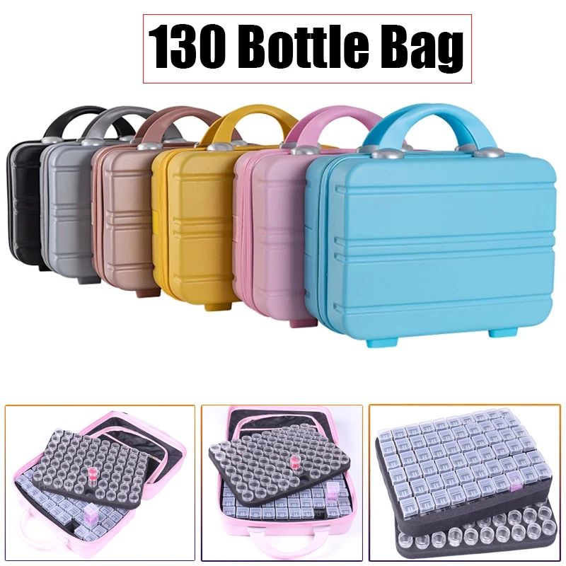 

2021 New 130 Bottles beads container Diamond Painting Tools Storage Bag Carry Case Daimond Painting Accessories Handbag