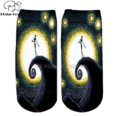 1 Хлопковые носки PLstar Cosmos nightster before christmas jack skellington разноцветные брендовые теплые короткие носки Хэллоуин-3 - Цвет: 1