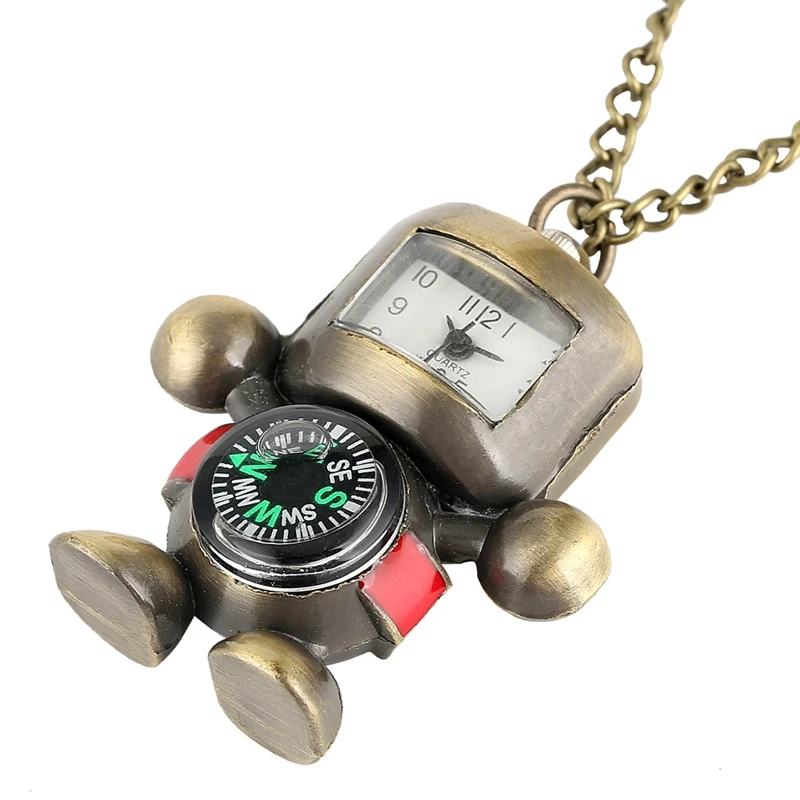 Нежный Робот Форма карманные наручные часы бронзового сплава практические